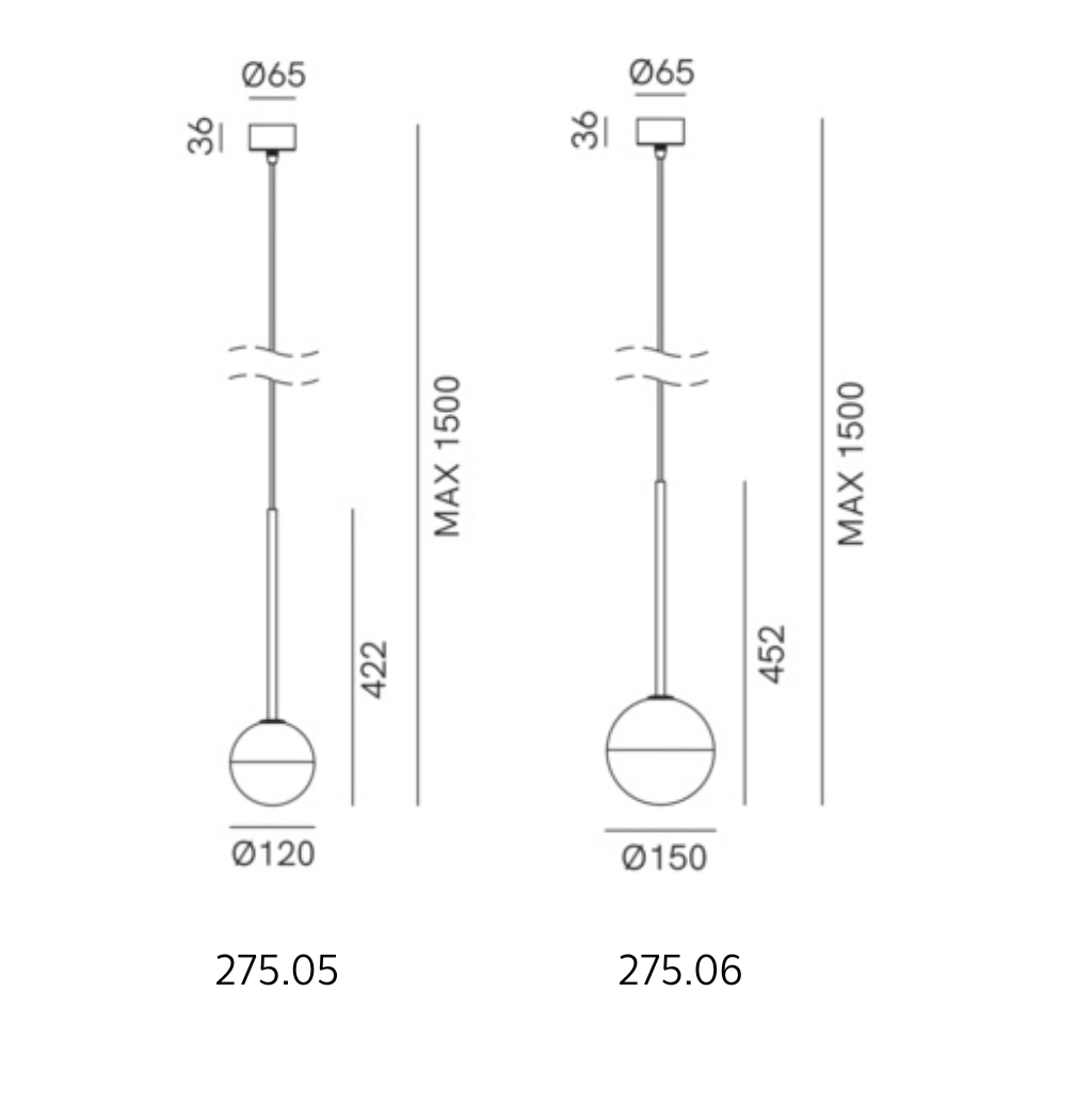 Molecola 275.05 / 275.06 Pendant Lamps by IL Fanale