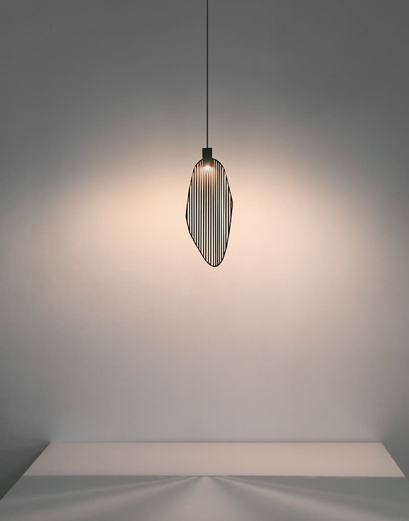 Italian-made Terzani Harpe light showcasing modern design and warm ambient glow