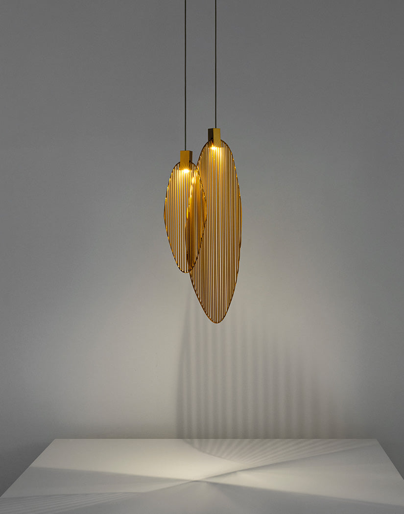Italian-made Terzani Harpe light showcasing modern design and warm ambient glow