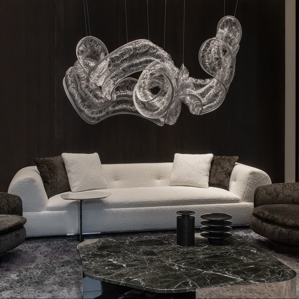 Genesis Suspension by Terzani sculptural pendant with organic intertwined forms