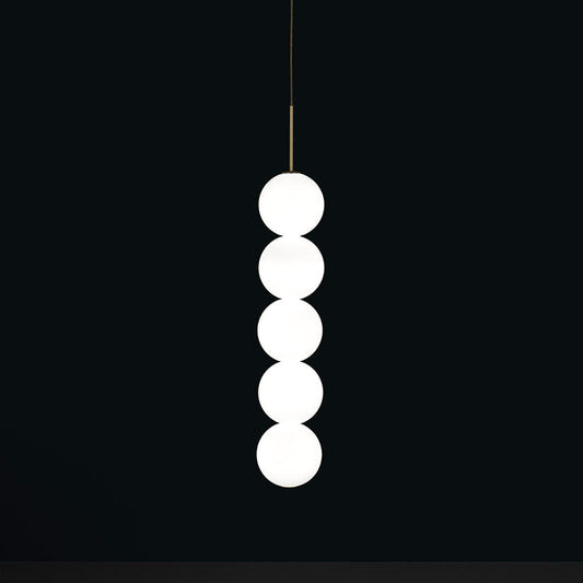 Abacus Suspension by Terzani with floating hand-blown glass spheres and linear design
