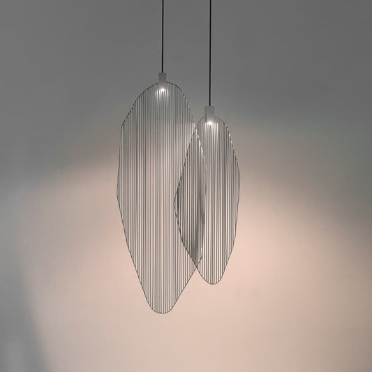 Artistic harp-inspired pendant light from Terzani featuring elegant curved metal elements.
