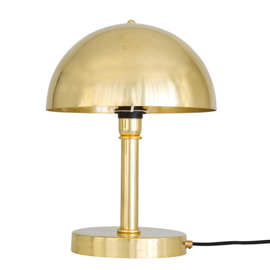 Gold table lamp on a white background