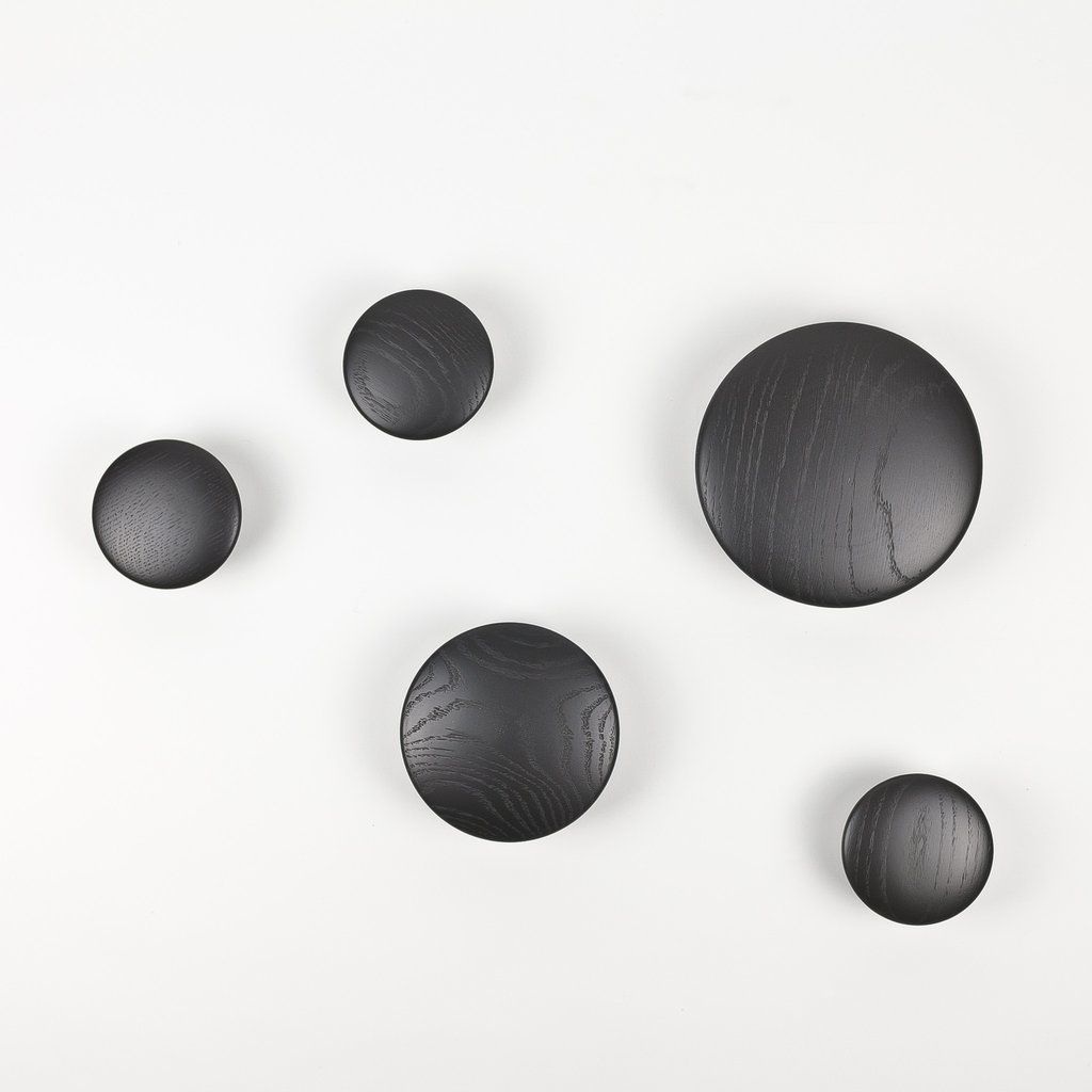 Dots (Wood) Black ø9cm