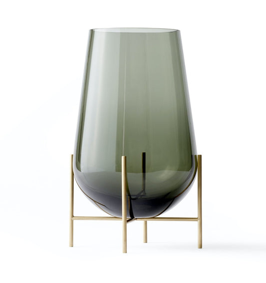 Modern Brass and glass Echase Vase 