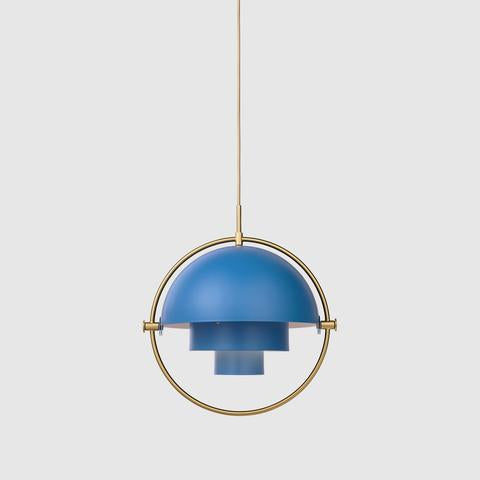 Blue gold adjustable pendant hanging light 