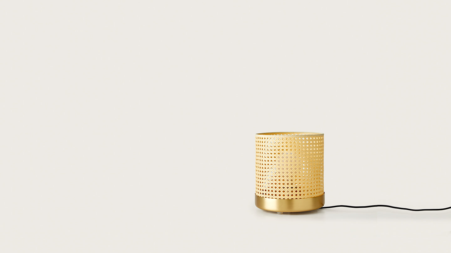 rattan small table lamp 