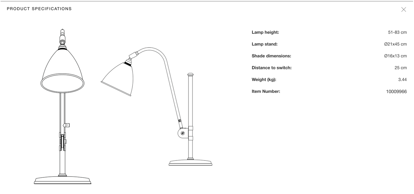 Bestlite BL1 Table Lamp - 16cm diameter by Gubi