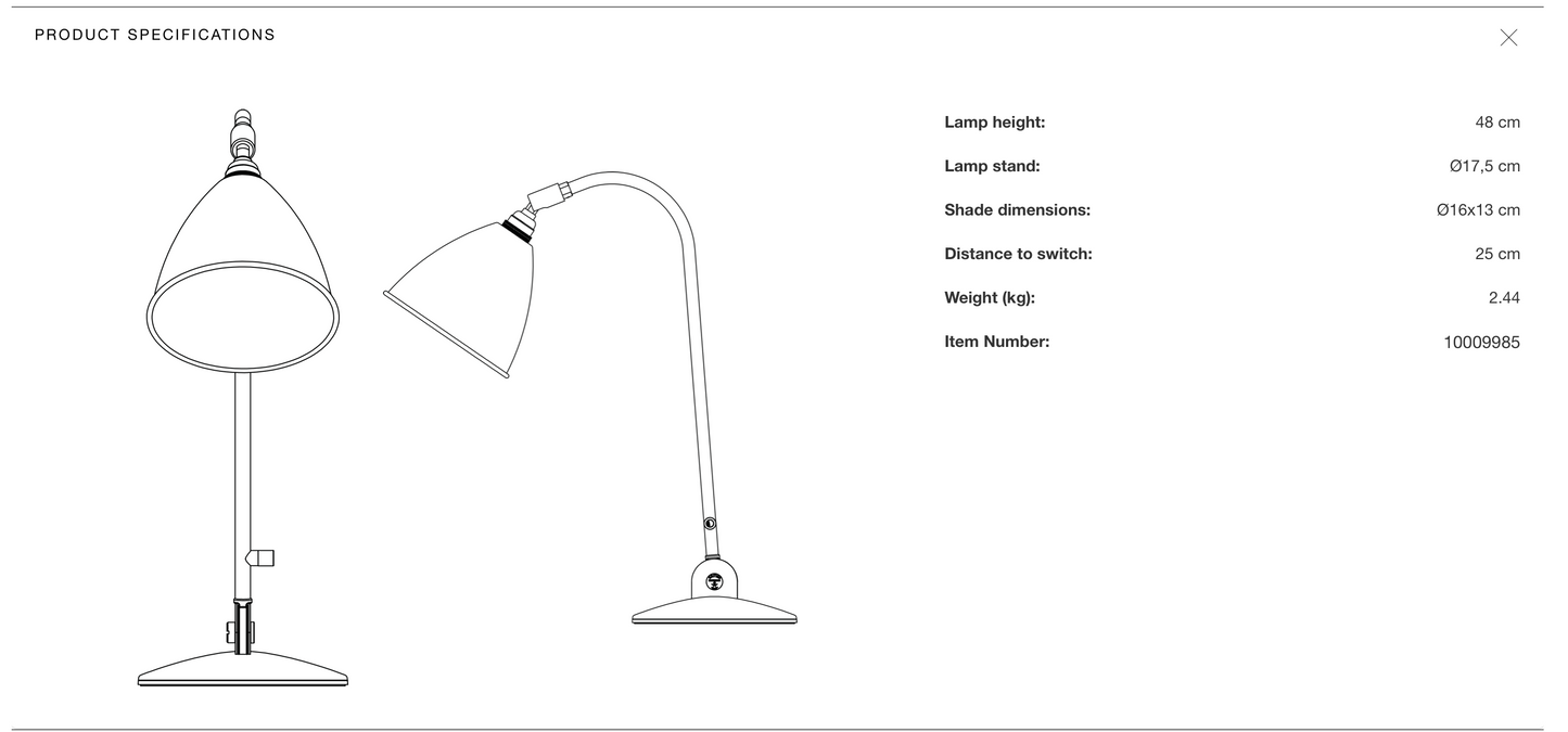 Bestlite BL2 Table Lamp - 16cm diameter by Gubi