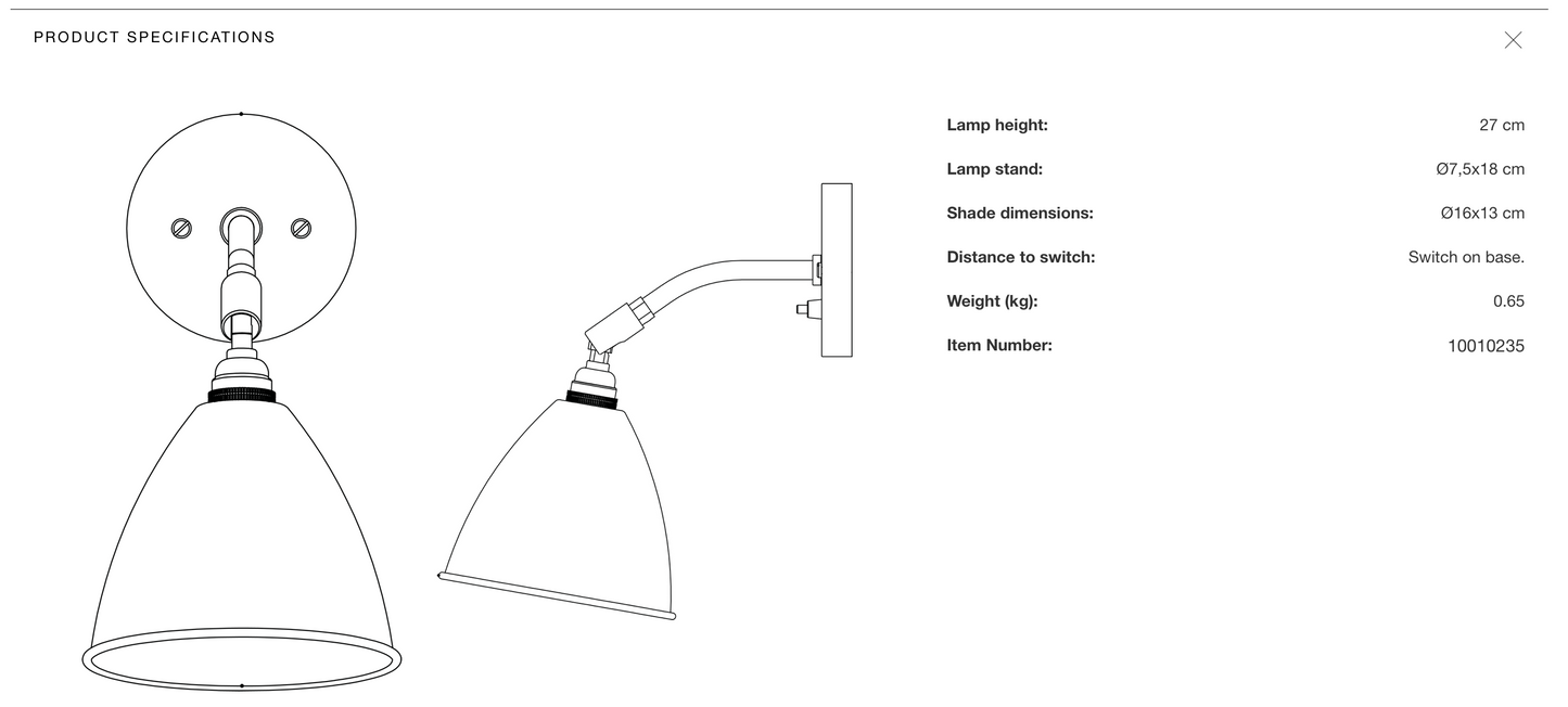 Bestlite BL7 Wall Lamp - 16cm diameter by Gubi