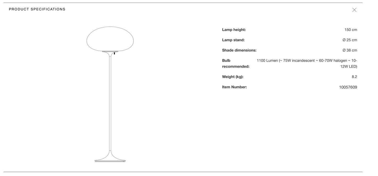 Stemlite, Floor Lamp 150 cm by Gubi