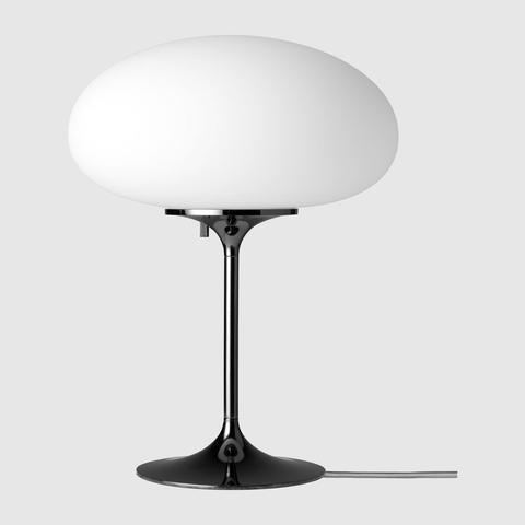 polished gunmetal glass table lamp